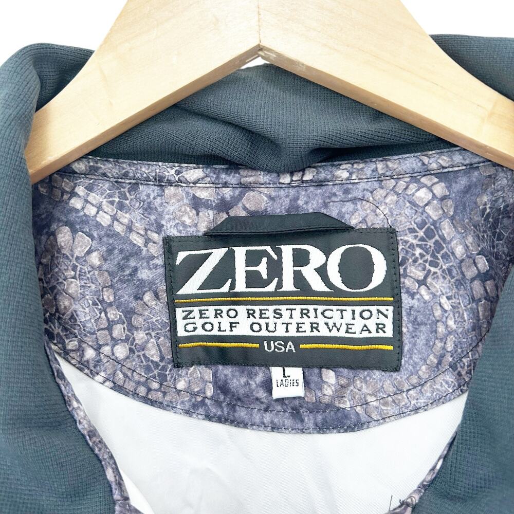Zero Restriction Golf Outerwear Gray Printed Pull… - image 3